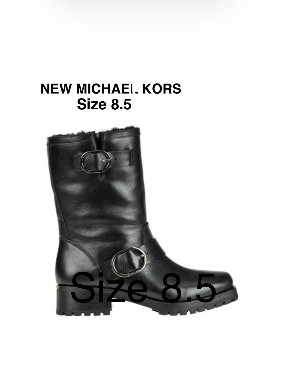 New Michael Kors Rosario Biker Boots In Black Size 8.5 & Box